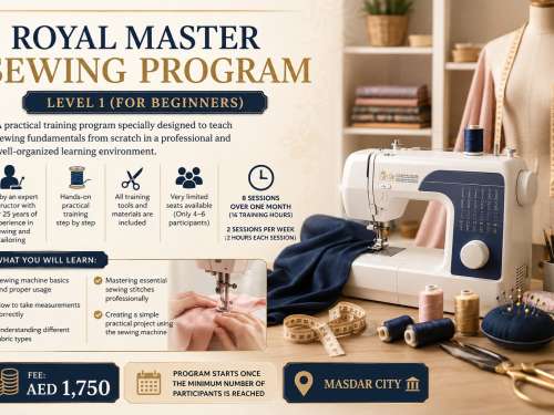 Royal Master Sewing Program – Level 1 (For Beginners)